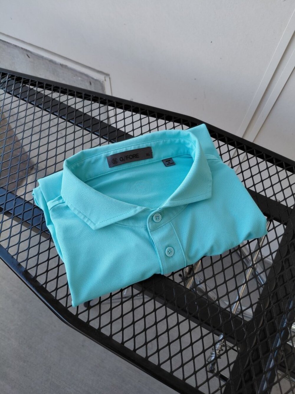 G/FORE Golf Polo Shirt Light Blue Teal Button Collar Men’s XL Performance Golf - Picture 1 of 6